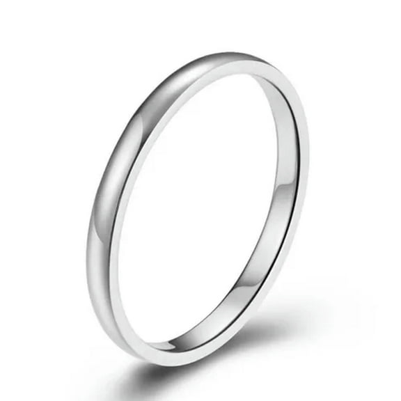 2mm Silver/Gold/Rose Gold/Purple/Black 316L Stainless Steel Polished Bands Rings