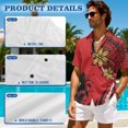 thumbnail image 5 of Jeiento Polynesian Couples Vacation Outfits Matching Sets Shirt for Men Short Sleeve Hawaiian Shirts Floral Womens Dresses Sleeveless Tiered Summer Mini Dress Mens Button Up Shirt, Red, 5 of 6
