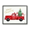 thumbnail image 2 of Stupell Industries Merry Christmas Holiday Red Truck Santa Gnomes & Tree Graphic Art White Framed Art Print Wall Art, Design by Heatherlee Chan, 2 of 5