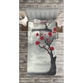 thumbnail image 3 of Ambesonne Tree Quilted Bedspread Set 2 Pcs, Romantic Full Moon Night, Twin Size, Grey Vermilion and White, 3 of 3