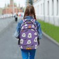 thumbnail image 6 of FORMRS Kids School Backpack Elementary Student Unisex Travel Bookbag with Reflective Stripes, Halloween Ghosts Purple, 6 of 7