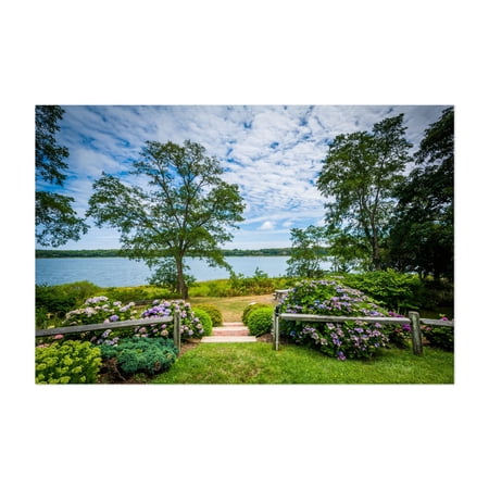 Gardens and Town Cove - Massachusetts Photography Landscape Floral Scenic Nature Summer Unframed Wall Art Print 5 x 7 inches