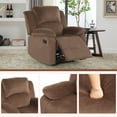 thumbnail image 7 of Bonzy Home Classic Manual Recliner with Soft Fabric Reclining Chair Sofa for Living Room Bedoom, Brown, 7 of 7