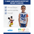 thumbnail image 3 of Disney Mickey Mouse Toddler Boys T-Shirt and Mesh Shorts Outfit Set White / Blue / Multicolor 4T, 3 of 5