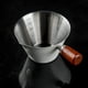thumbnail image 5 of Taza Medidora Italiana | Vaso de Chupito de Café con Mango de Madera | Taza de Extracción con Marcas de Onzas | Vaso Medidor de Acero Inoxidable - Plateado | 10 X 7,7 X 4,7 Cm | 80 G | Utensilio para, 5 of 7