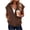 Brown, variant on Hueoook Zip Up Hoodies for Women Trendy Sleeveless Woman Trendy Zipper Pocket Drawstring Hooded Sweatshirt Short Sleeve Tops Army Green L