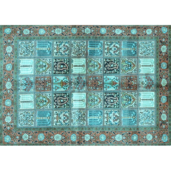 Ahgly Company Indoor Rectangle Persian Light Blue Traditional Area Rugs, 5' x 7'