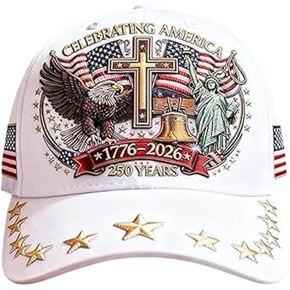 250 Anniversary USA Hat - Adjustable Retro Embroidered Hat, 250 Year Merchandise Cap, Adjustable Retro Embroidered Hat,Embroidered Men Women(2pcs)