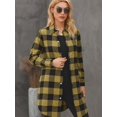 thumbnail image 4 of Lapel plaid shirt women's medium and long sleeve autumn and winter coat, 4 of 5
