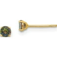 thumbnail image 1 of 14K Yellow Gold Madi K Round Mystic Topaz 3mm Post Earrings (3 X 3) Made In China se2299, 1 of 5