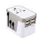 thumbnail image 1 of Adaptador de enchufe internacional universal todo en uno con 4 puertos USB Cargador de corriente alterna para viajes mundiales con enchufe AU US UK EU sidaley DZ4383-09B, 1 of 2