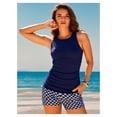 thumbnail image 3 of High Neck Tankini Two Piece Set with Tummy Control and Side Pockets, 3 of 5