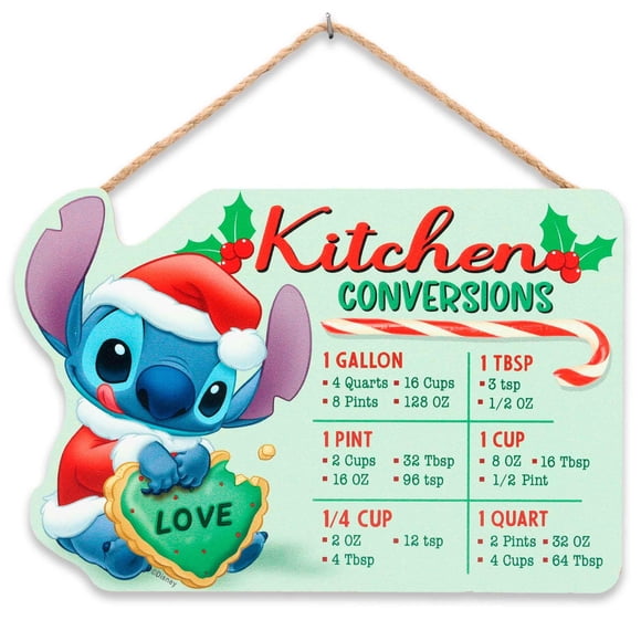 Letrero decorativo Open Road Brands Disney Stitch Kitchen, 21 x 14 cm