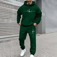 thumbnail image 2 of Zylarhe Men's Hooded Sweatshirt And Jogger Set Casual Pullover Tracksuit With Letter Print For Daily Wear Gym Running Street Outfit Suits for Men Wool, 2 of 5