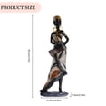 thumbnail image 2 of Adornos de escultura negra africana de resina regalo de vacaciones decoración del hogar para estudio de oficina, 2 of 5