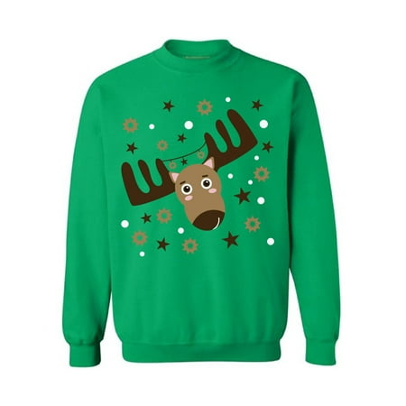 - Reindeer Ugly Christmas Unisex Crewneck Sweater Ugly Christmas Sweater for Women