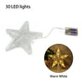 Christmas Tree Star Topper With Lights, 10/30 LED Christmas Tree Glittered TreeTop Lamp