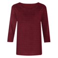thumbnail image 5 of FAIWAD Womens 3/4 Sleeve Pullover Tops Spring Summer Basic Plus Size Tops Casual Round Neck Tunic Blouses, 5 of 5