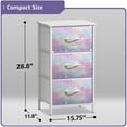 thumbnail image 5 of Sorbus 3 Drawer Bedside Nightstand End Table Bedroom Dresser, Pastel Colors Tie-Dye Sparkle, 5 of 6