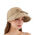 thumbnail image 3 of Bow Baseball Cap for Women Adjustable Bow Wide Brimmed Solid Color Quick Drying Outdoor Fisherman's Cap Fashionable Duckbill Hat Breathable Seaside Sun Hat Visors, 3 of 4