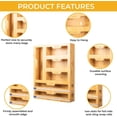 thumbnail image 2 of Ziplock Bag Organizer - Bamboo, 6 in 1 Wrap Dispenser with Cutter, Perfect for Gallon, Quart, Sandwich & Snack Bag, Cling Film, Aluminum Foil etc; Compatible with 12" Kitchen Rolls, 2 of 11