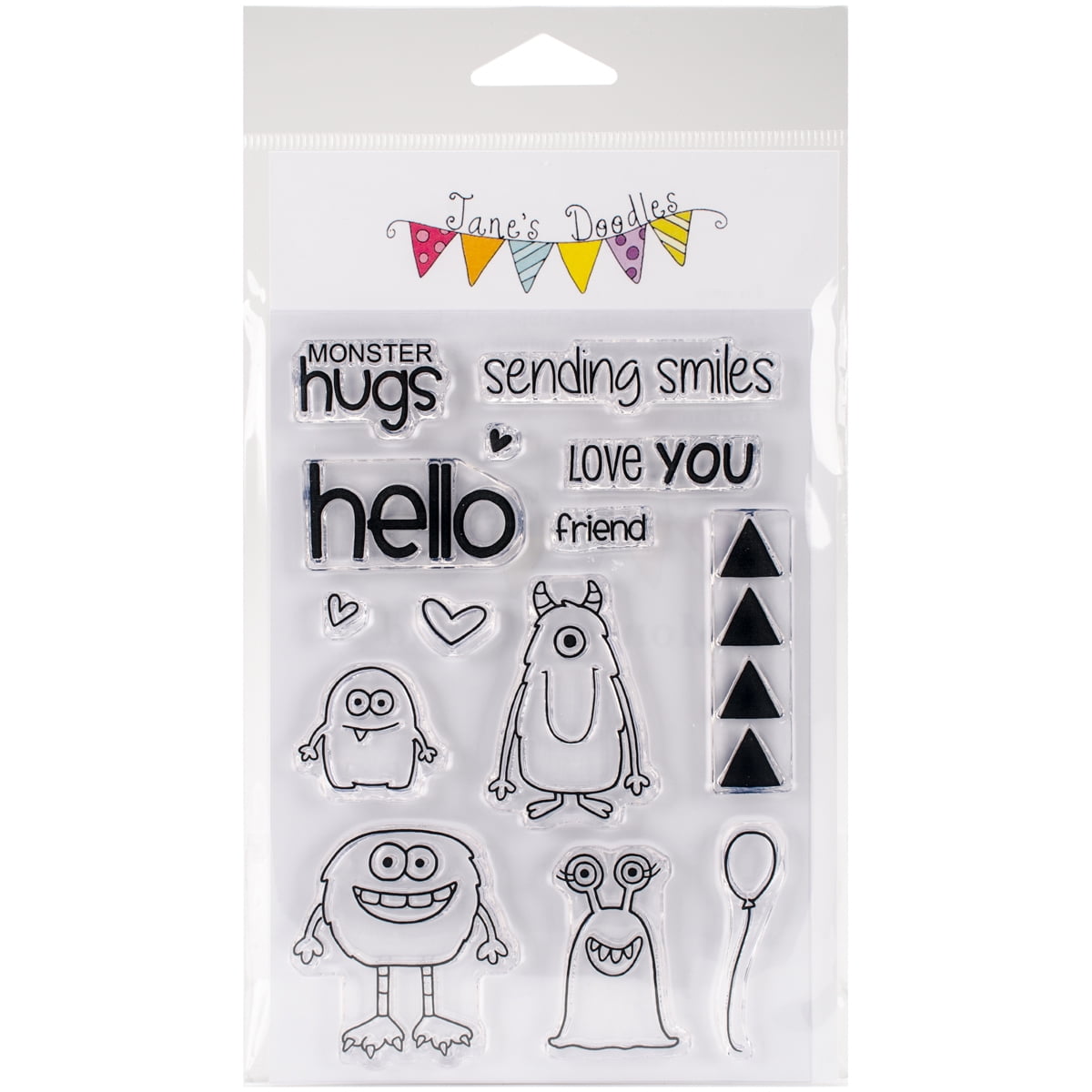 Jane's Doodles Clear Stamps 4"X6"Monster Squad