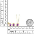 thumbnail image 2 of Gem Stone King 18K Yellow Gold Plated Silver Purple Zirconia Pendant Earrings Set for Women (4.50 Cttw, Gemstone Birthstone, Round 6MM, With 18 inch Chain), 2 of 3