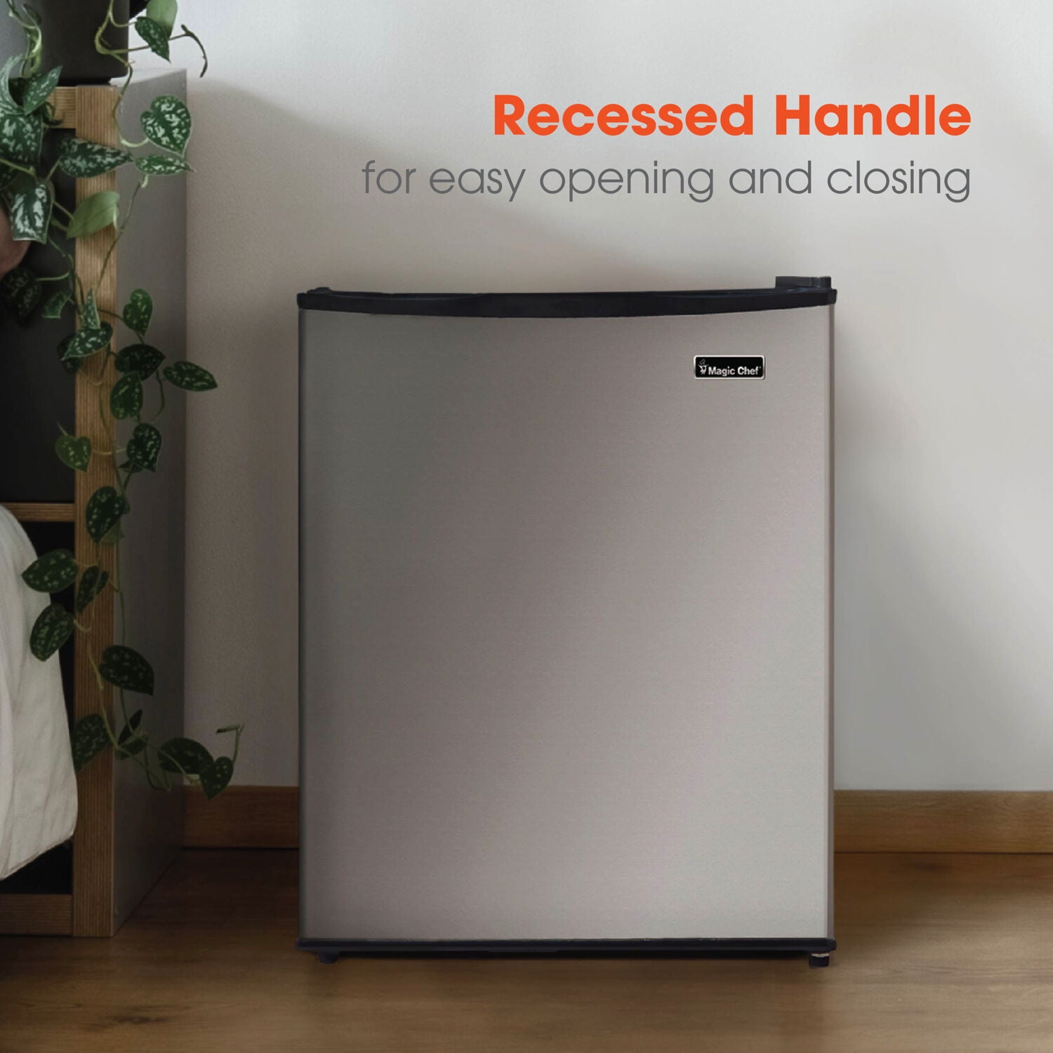 Magic Chef Energy Star 2.4 Cu. ft. 18.5" W Mini Fridge, Stainless Steel Door