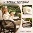 thumbnail image 4 of 3 Piece Patio Bistro Set with Table and 360° Rocking Swivel Chairs, Outdoor Swivel Rocker Chairs Set, Patio Furniture Sets Suitable for Yard, Backyard, Balcony, Garden and Poolside - Beige, 4 of 9