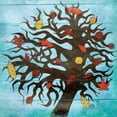 thumbnail image 2 of Grey, Jace 15x15 Gold Ornate Wood Framed with Double Matting Museum Art Print Titled - Blue Fall Tree, 2 of 4