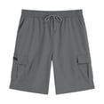 thumbnail image 6 of JUMEYU Boy Cargo Shorts Boy's Summer Drawstring with Elastic Waist Classic Fit Pockets Casual Shorts Size 9-10 (Grey,9-10 Years), 6 of 8