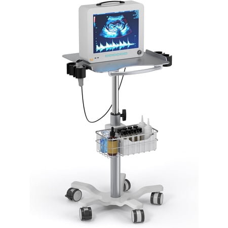POCHAR Medical Laptop Trolley Cart with Wheels, Height Adjustable Stainless Steel Dental Scanner Cart for Dental Offices, Hospitals, Labs