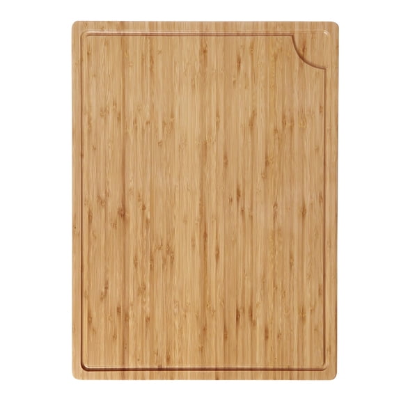 Yeshouse Oversized Bamboo Cutting Board, 24"x18" Wooden Chopping Board with Deep Juice Groove & Built-In Handles
