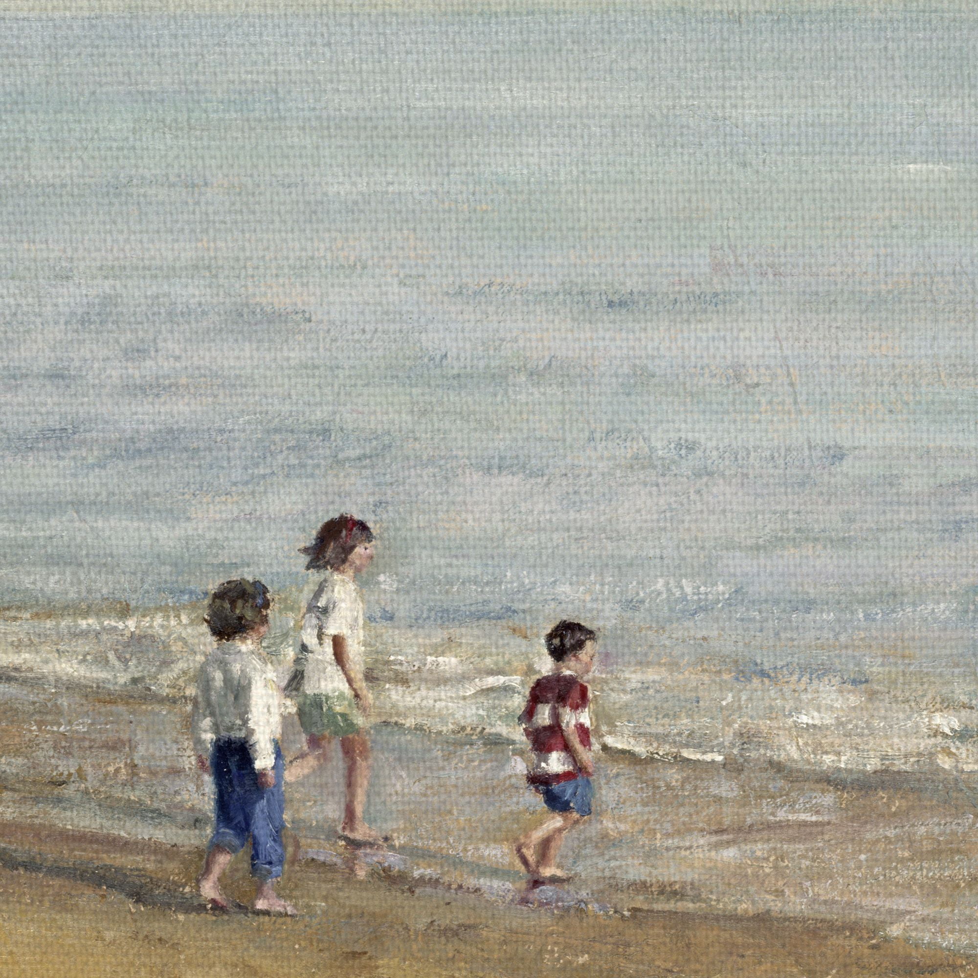 Masterpiece Art Gallery Games On The Beach Family By Alicia Grau Canvas Art Print 22" x 28"