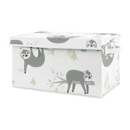 UPC: 0846480087809 | Sloth Pink and Grey Storage Fabric Toy Box by Sweet Jojo Designs