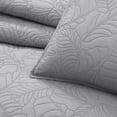 thumbnail image 3 of Bourina Ultrasonic Quilt Set 3-Piece Bedding Set Pre-Washed Microfiber Ultra Soft Lightweight Leaf Bedspread Coverlet Set for All Season, King,Grey, 3 of 8