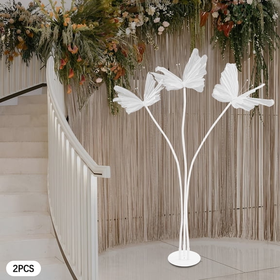 Butterfly Decoration with Standing Base, Artificial Decoration Butterflies White