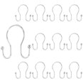 thumbnail image 1 of Ganchos para cortina de ducha Uxcell, 12 Pcs Ganchos de cortina de ducha a prueba de óxido, Cromo, 1 of 5