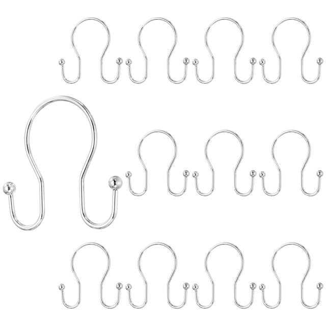 Ganchos para cortina de ducha Uxcell, 12 Pcs Ganchos de cortina de ducha a prueba de óxido, Cromo