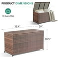 thumbnail image 6 of AVAWING 70 Gallon PE Wicker Storage Box, Patio Deck Box, Outdoor Container, Brown, 6 of 7