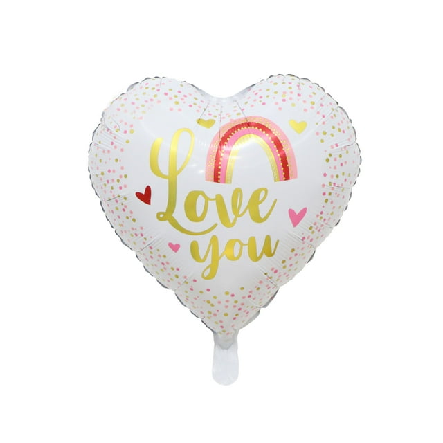 Redempat Décorations de Fête de la Saint-Valentin Ballons en Aluminium Ballons Cœur Rouge Blanc, Type3 18 Pouces