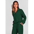 thumbnail image 3 of Conjunto Deportivo Mujer PRETTYGARDEN Sudadera con Media Cremallera y Pantalón Palazzo de Pierna Ancha - M, 3 of 7