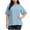 Light Blue, variant on Womens Plus Size Shirts Trendy Ruffle Short Sleeve T Shirt Loose Fit Crew Neck Summer Tops Casual Athletic Sport Outfits XL-5XL