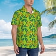 thumbnail image 3 of Susaid Autumn Corn Print Short Sleeve Shirts Button Down Casual Shirts Summer Beach Aloha Button Down Short Sleeve for Men ,XX-Large, 3 of 7