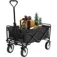 thumbnail image 6 of FDW Collapsible Folding Wagon Garden Cart All-Terrain Wheels Garden Grocery Wagon (Black), 6 of 8