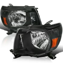 Spec-D Tuning Black Housing Headlights Compatible with 2005-2011 Toyota Tacoma L R Pair Head Light Lamp Assembly