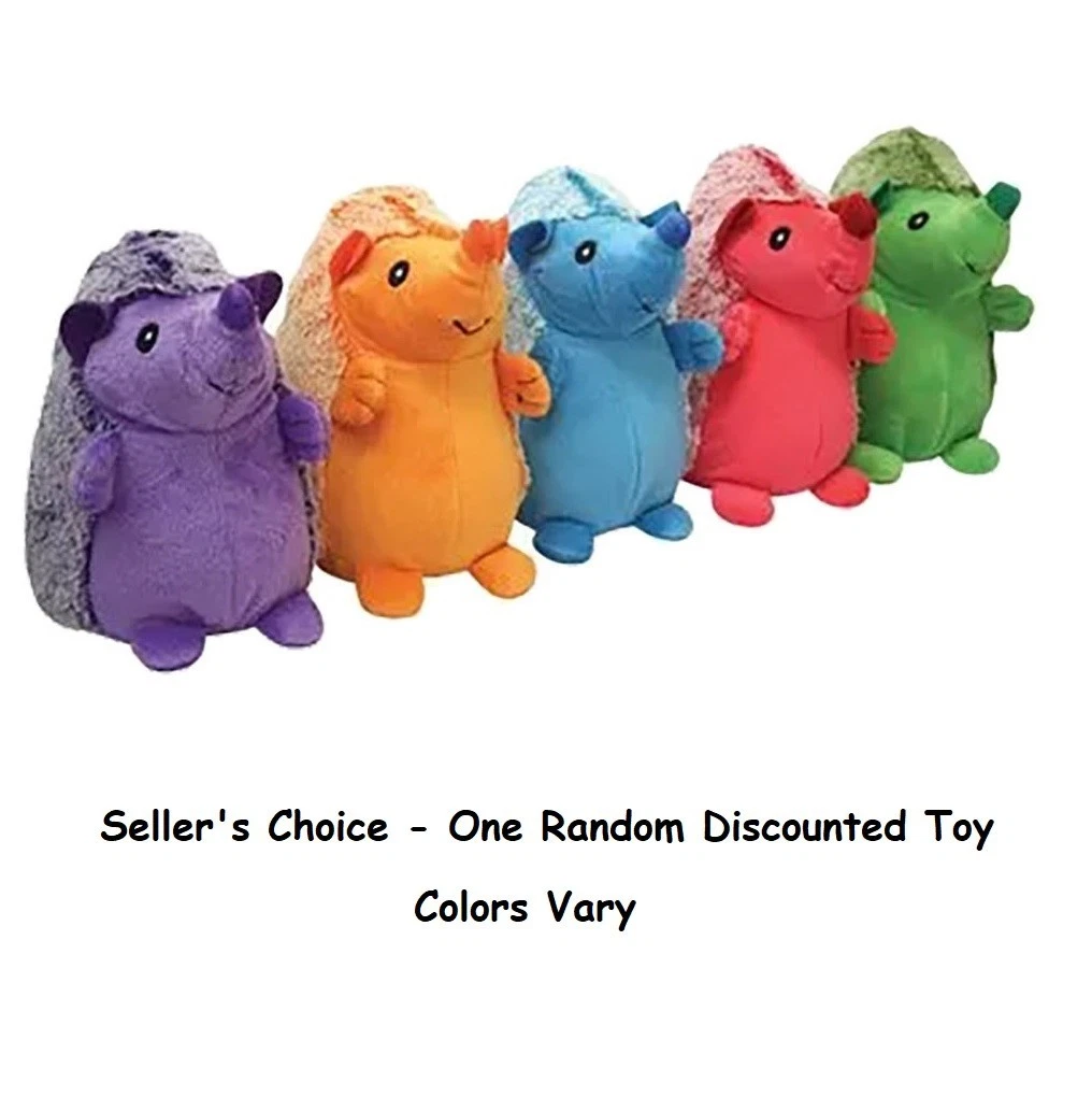 Mini 4 Inch Hedgehog Dog Toy Cute Cuddly Colorful Super Soft Plush Squeaker (Orange)