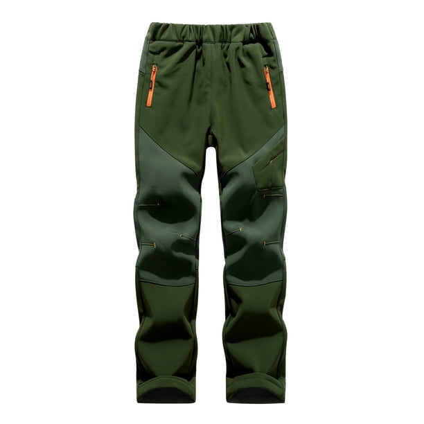 Pantalones de asalto para niños, pantalones de exterior de carcasa blanda para hombres y mujeres, impermeables, transpirables, resistentes al desgaste, cálidos, pantalones de senderismo de otoño e