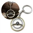 thumbnail image 1 of 1948-58 Petri 2 Spoke Beige Banjo Steering Wheel Keychain - Wolfsburg Button, 1 of 1