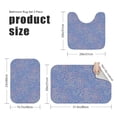 thumbnail image 3 of Paisley and Floral Blue Pattern Bathroom Rug Set 3 Piece,Non-Slip Bath Mat Set with U-Shaped Contour and Runner Soft Absorbent Washable, 3 of 5